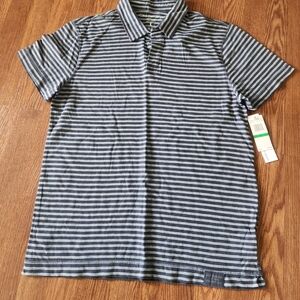 Mens Calvin Klein Striped Blue Polo Shirt